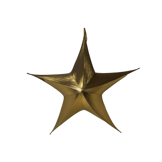 Imagem ESTRELA DECORATIVA COR DOURADO DE TECIDO E METAL 135CM - TOK DA CASA