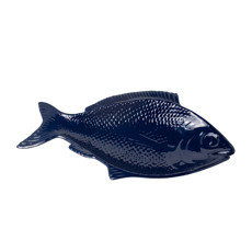 Imagem de TRAVESSA EM FORMATO DE PEIXE GRANDE DE MELAMINA COR AZUL 51X27X4,5CM  - Inverno Verao Comercio De Modas E Decoracao Eireli