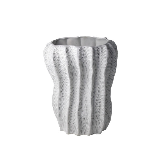 Imagem VASO DECORATIVO BRANCO EM CERÂMICA 30X22X43 CM - GRILLO 58469