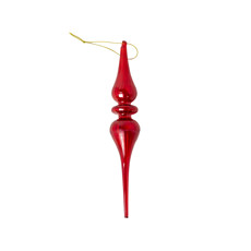 Imagem de ENFEITE NATALINO PARA PENDURAR DE VIDRO COR VERMELHO 24CM - GRILLO 58762 - Grillo Ltda