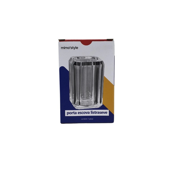 Imagem PORTA ESCOVA DE DENTES LISTRASEVE CLEAR EM ACRÍLICO 210 ML 10X6,5X6,5 CM