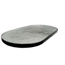 Imagem de BANDEJA DECORATIVA OVAL EM VIDRO 2X42X23 CM - Mabruk Importacao E Comercio Eireli