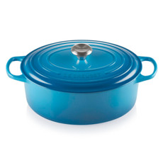 Imagem de PANELA OVAL AZUL MARSEILLE EM FERRO FUNDIDO COM TAMPA 6,3L 18X31X24 CM LE CREUSET - Le Creuset Do Brasil Ltda 