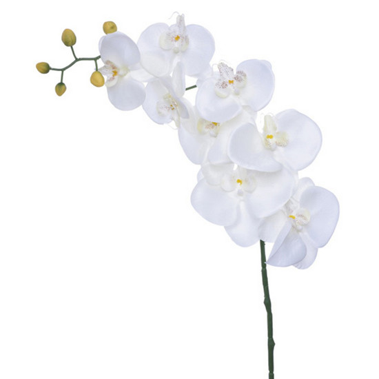 Imagem HASTE DECOR ORQUÍDEA BRANCA PERMANENTE EM PLÁSTICO E CETIM 103X16 CM GRILLO 46356