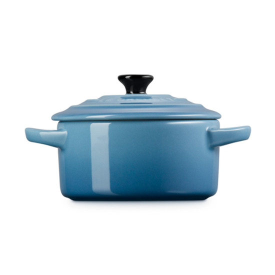 Imagem MINI COCOTTE EM CERÂMICA AZUL CHAMBRAY COM TAMPA 250ML  8X14X11 CM - LE CREUSET