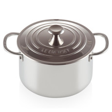 Imagem de CAÇAROLA FUNDA COM TAMPA 3-PLY EM INOX 18X24X24 CM - LE CREUSET - Le Creuset Do Brasil Ltda 