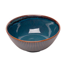 Imagem de BOWL DE CERÂMICA AZUL LINEAR 16X16X7 CM - Coliseu Presentes Ltda