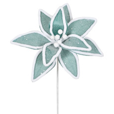 Imagem de HASTE BICO DE PAPAGAIO COR AZUL COM BRANCO E GLITTER 29X45CM CABO LONGO - GRILLO 57270 - Grillo Ltda