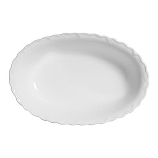Imagem TRAVESSA FUNDA OVAL MÉDIA EM CERÂMICA COR BRANCO 25,5X8CM 2.850 ML  - SCALLA 