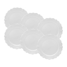 Imagem de CONJUNTO 6 PRATOS PARA SOBREMESA EM PORCELANA BRANCO 20 CM - WOLFF - Rojemac Impotacao E Exportacao Ltda