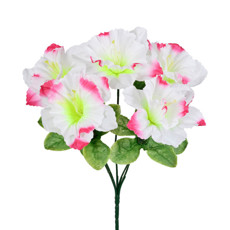 Imagem de BUQUÊ PERMANENTE DE HIBISCUS BRANCO EM PLÁSTICO MOLDÁVEL 21X17 CM - GRILLO - Grillo Ltda