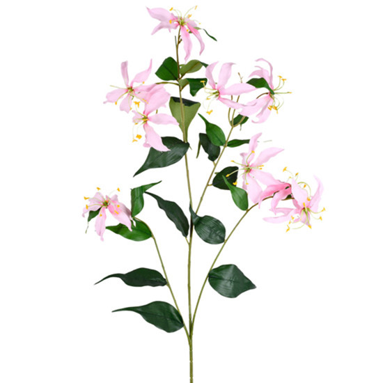 Imagem HASTE DECORATIVA PERMANENTE DE LÍRIO SILVESTRE ROSA EM PLÁSTICO 125X31 CM - GRILLO