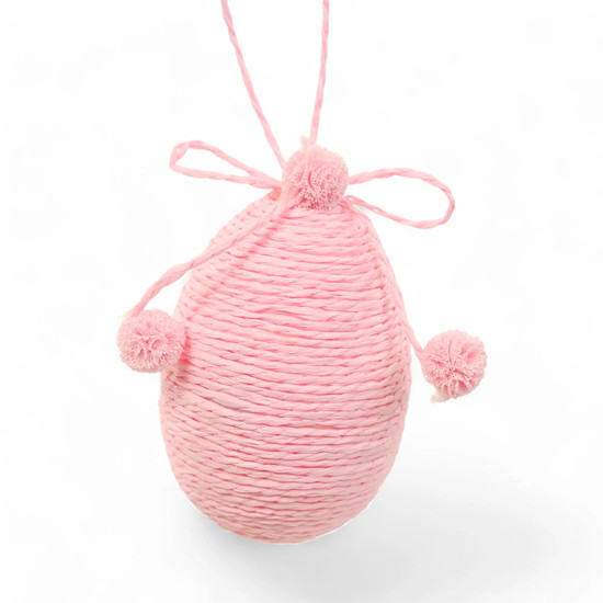 Imagem OVO DECORATIVO ROSA PÁSCOA PARA PENDURAR EM POLIÉSTER 8X6 CM - CROMUS 