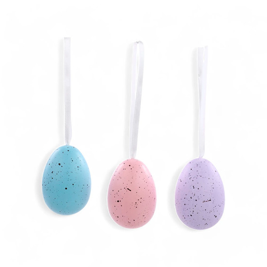 Imagem CONJUNTO DE 6 OVOS COLORIDOS DECORATIVOS EM PLÁSTICO 8X6 CM - CROMUS