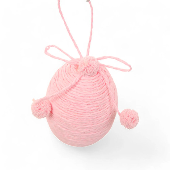 Imagem OVO DECORATIVO ROSA PÁSCOA PARA PENDURAR EM POLIÉSTER 8X6 CM - CROMUS 