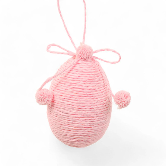 Imagem OVO DECORATIVO ROSA PÁSCOA PARA PENDURAR EM POLIÉSTER 8X6 CM - CROMUS 