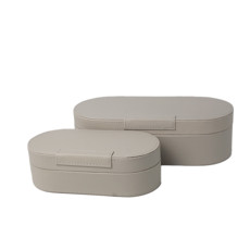 Imagem de CONJUNTO DE DUAS CAIXAS DE MADEIRA REVESTIDAS EM COURO SINTÉTICO 34X15X10CM - CROSS - Cross Comercial Ltda