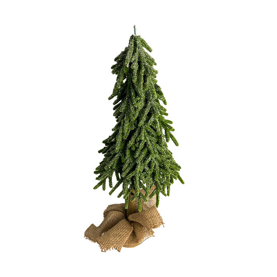 Imagem ÁRVORE NATALINA TOPIARIA DECORATIVA COM BASE DE JUTA 55X17 CM
