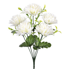 Imagem de BUQUÊ DECORATIVO DE CRISÂNTEMO BRANCO EM PLÁSTICO MOLDÁVEL 35X11 CM - GRILLO - Grillo Ltda