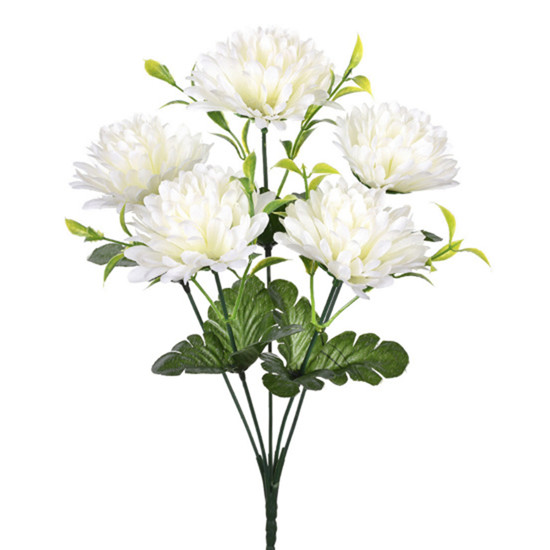 Imagem BUQUÊ DECORATIVO DE CRISÂNTEMO BRANCO EM PLÁSTICO MOLDÁVEL 35X11 CM - GRILLO