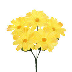 Imagem de BUQUÊ DECORATIVO DE FLOR DÁLIA AMARELA EM PLÁSTICO MOLDÁVEL 27X15 CM - GRILLO - Grillo Ltda