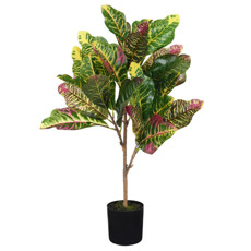 Imagem de PLANTA DECORATIVA CROTON COM FOLHAGEM EM CETIM VERDE 60X40 CM - GRILLO - Grillo Ltda