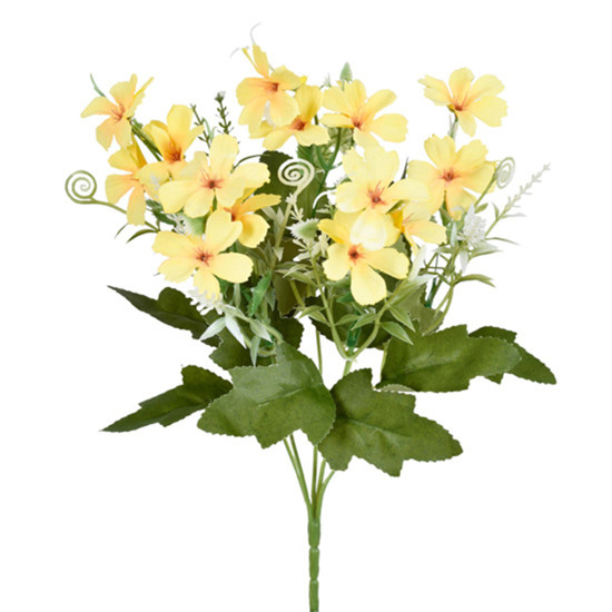 Imagem BUQUÊ DE FLORES DE OLEANDRO AMARELO DECORATIVO EM PLÁSTICO MOLDÁVEL 34X13CM - GRILLO