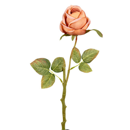 Imagem HASTE DECORATIVA DE ROSA COR LARANJA OUTONO EM PLÁSTICO MOLDÁVEL 39X10 CM - GRILLO