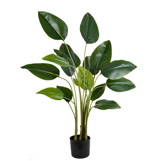 Imagem PLANTA STRELITZIA VERDE DECORATIVA EM PLÁSTICO COM POTE 90X65 CM - GRILLO