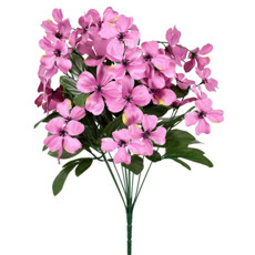 Imagem de BUQUÊ DECORATIVO DE DOGWOOD MALVA EM PLÁSTICO MOLDÁVEL 54X32 CM - GRILLO - Grillo Ltda