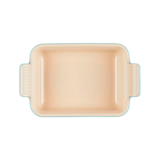 Imagem TRAVESSA RETANGULAR HERITAGE AZUL CARIBE EM CERÂMICA 39X25X9 CM - LE CREUSET
