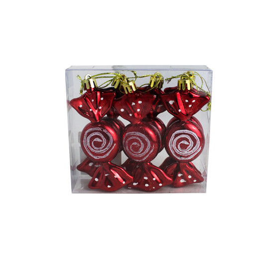 Imagem BOMBOM NATALINO DECORATIVO PARA PENDURAR VERMELHO 10 CM - GRILLO 58734