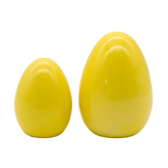 Imagem CONJUNTO DE 2 OVOS AMARELOS DECORATIVO EM CERÂMICA - CROMUS