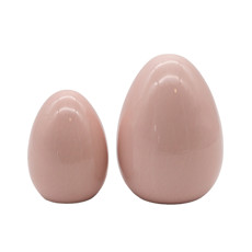 Imagem de CONJUNTO DE 2 OVOS ROSA DECORATIVO EM CERÂMICA - CROMUS - Cromus Embalagens Ind. E Com. Ltda