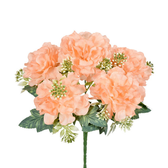 Imagem BUQUÊ DECORATIVO DE PEÔNIA LARANJA EM PLÁSTICO MOLDÁVEL 25X20 CM - GRILLO