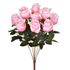 Imagem de BUQUÊ DECORATIVO DE BOTÕES DE ROSA NA COR ROSA EM PLÁSTICO MOLDÁVEL 48X26 CM - GRILLO - Grillo Ltda