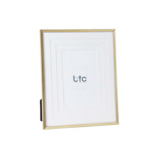 Imagem de PORTA RETRATO DECORATIVO EM VIDRO E MADEIRA E BORDA DOURADA 25X20X2 CM - CROSS - Cross Comercial Ltda