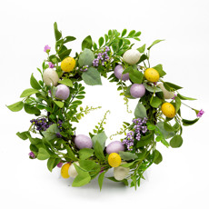 Imagem de GUIRLANDA DECORATIVA COM FLORES E OVOS COLORIDOS EM PLÁSTICO E ISOPOR - TOK DA CASA - Cromus Embalagens Ind. E Com. Ltda