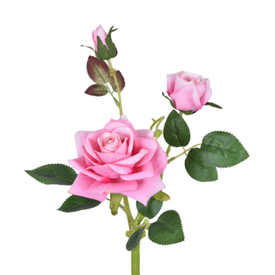 Imagem HASTE DECORATIVA DE ROSA COR ROSA VELUDO EM PLÁSTICO MOLDÁVEL 32X10 CM - GRILLO