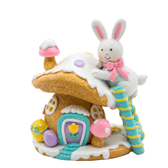 Imagem CASINHA DECORATIVA FORMATO COGUMELO COLORIDA EM RESINA 11X11X8 CM - TOK DA CASA