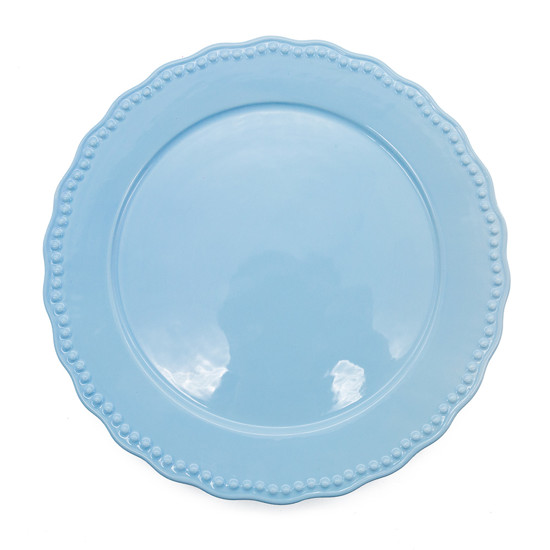 Imagem PRATO RASO AZUL DECORATIVO EM PORCELANA 27X27 CM - TOK DA CASA