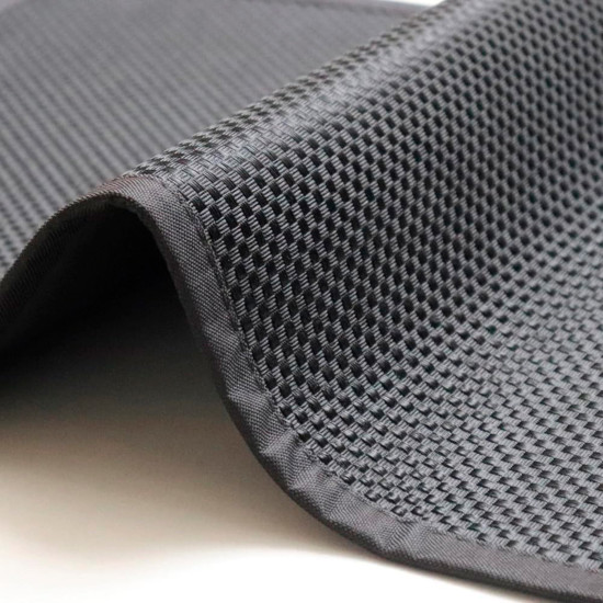 Imagem TAPETE PIQUET RETANGULAR PRETO EM POLIÉSTER E BASE EM BORRACHA - JOLITEX TERNILLE