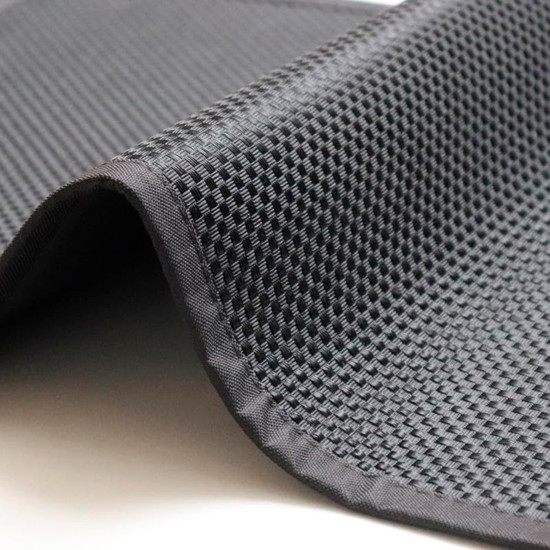Imagem TAPETE PIQUET RETANGULAR PRETO EM POLIÉSTER E BASE EM BORRACHA - JOLITEX TERNILLE