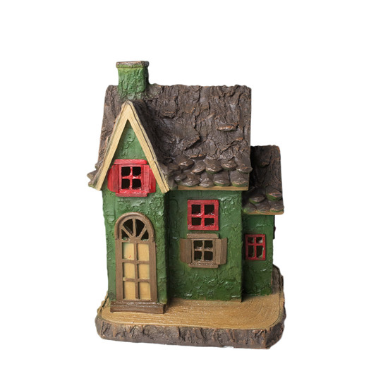 Imagem CASA RÚSTICA DECORATIVA NA COR VERDE EM RESINA 26X18X16 CM