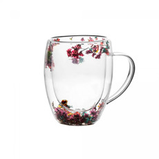 Imagem de CANECA PAREDE DUPLA 330ML EM VIDRO BOROSSILICATO FALL 11X13X8 CM - WOLFF - Rojemac Impotacao E Exportacao Ltda