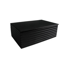 Imagem de CAIXA DECORATIVA RETANGULAR EM MDF PRETA COM LISTRAS 3D 10X29X19 CM - ENTRECASA - Inverno Verao Comercio De Modas E Decoracao Eireli