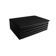 Imagem de CAIXA DECORATIVA RETANGULAR EM MDF PRETA COM LISTRAS 3D 6X19X13 CM - ENTRECASA - Inverno Verao Comercio De Modas E Decoracao Eireli