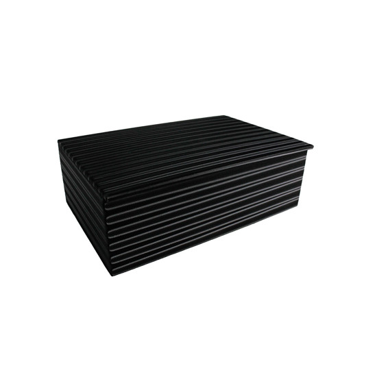 Imagem CAIXA DECORATIVA RETANGULAR EM MDF PRETA COM LISTRAS 3D 8X24X16 CM - ENTRECASA
