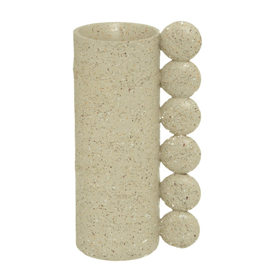 Imagem VASO DECORATIVO EM RESINA BEGE 21X12X8 CM - MABRUK