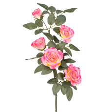 Imagem de HASTE DECORATIVA DE ROSAS EM PLÁSTICO MOLDÁVEL ROSA 94X20CM - GRILLO - Grillo Ltda
